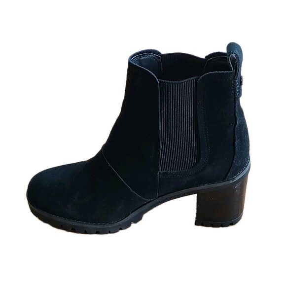 UGG Hazel Black Suede Chelsea Boots 6.5 Womens Waterproof Lug Sole Ankle Bootie - Picture 11 of 16